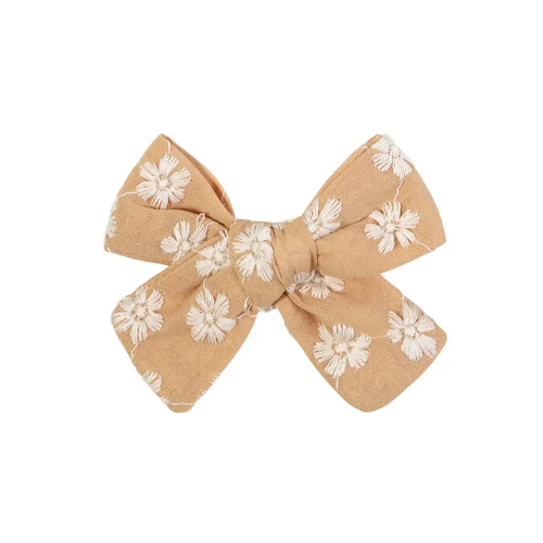 Duo de boucle moyenne | Pince tissu | Beige Fleuri