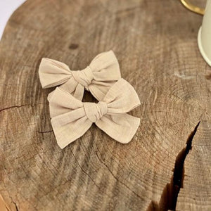 Duo de boucle moyenne | Pince tissu | Beige